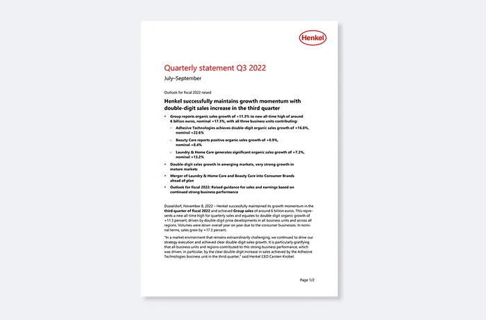 Quarterly Statement Q3 2022